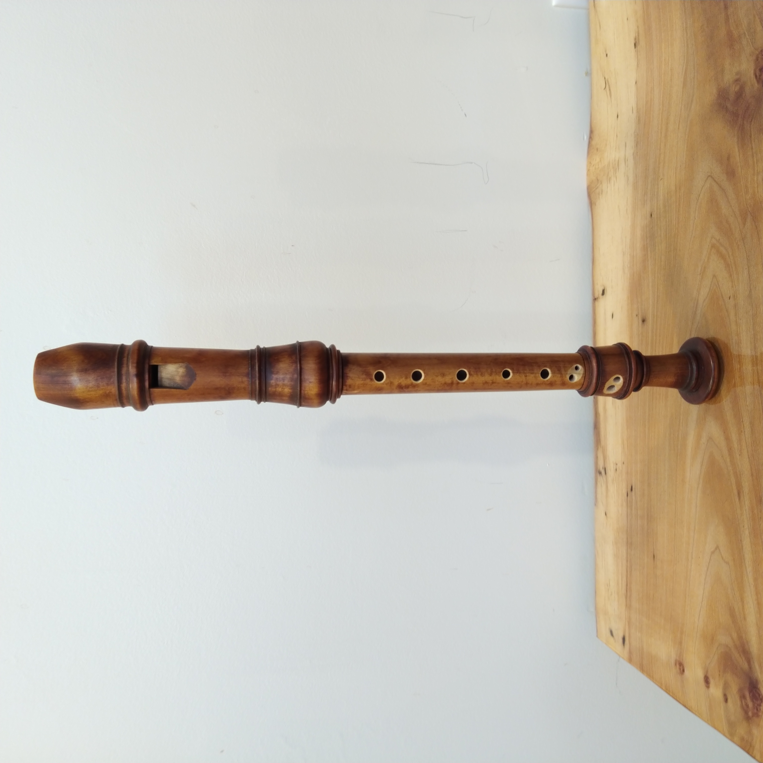 Soprano recorder in stained boxwood